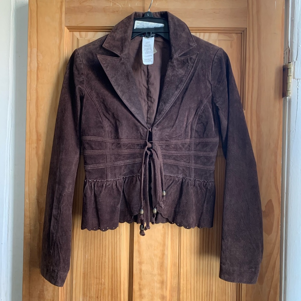 NWOT: Brown Suede leather jacket